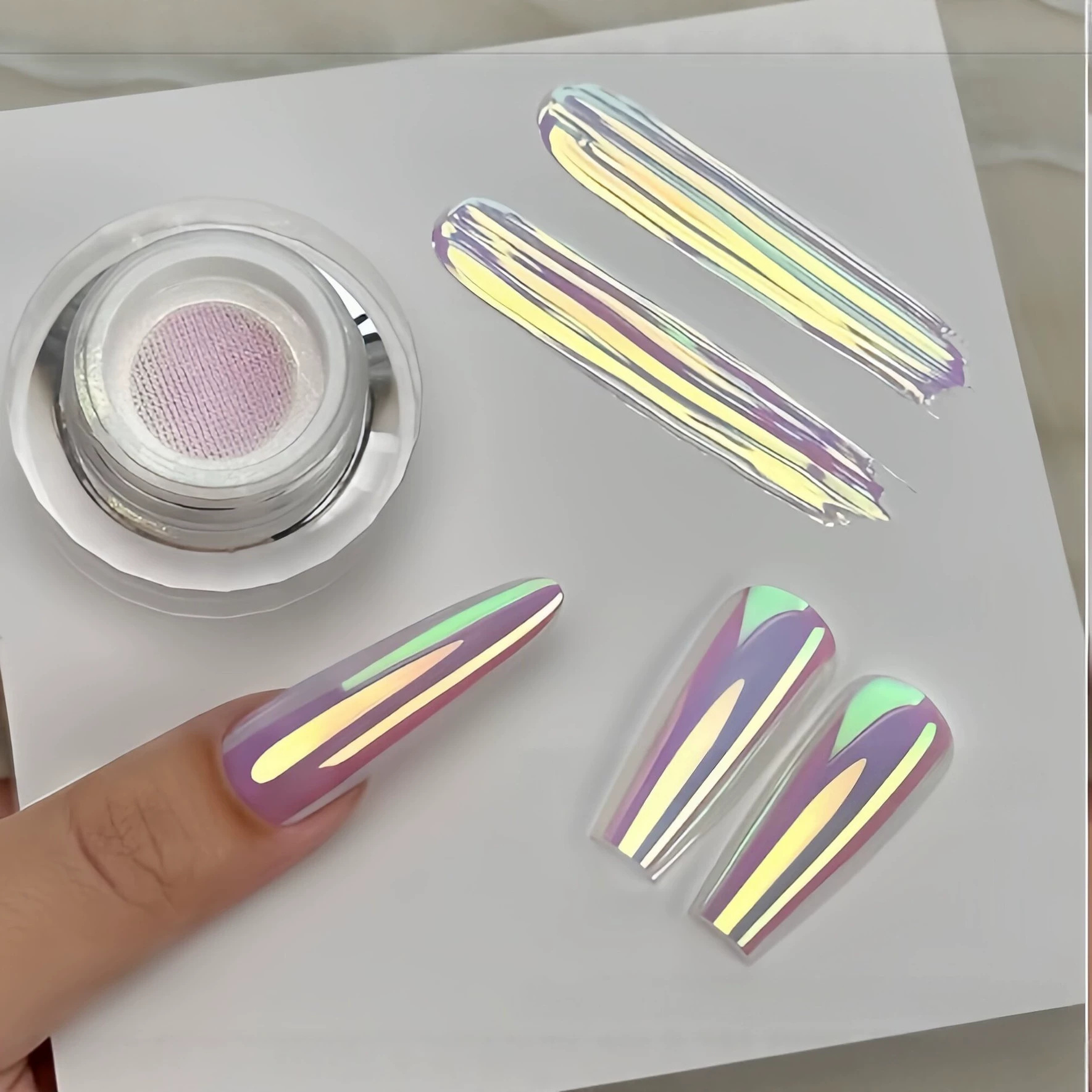Dip Powder Nail - 7컬러 유니콘 크롬 네온 파우더 휴먼