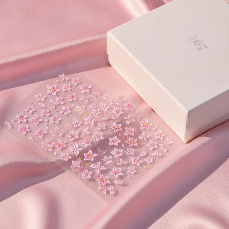 Nail Art Ombre Pink - 5D 다섯 꽃잎 모양의 네일 아트