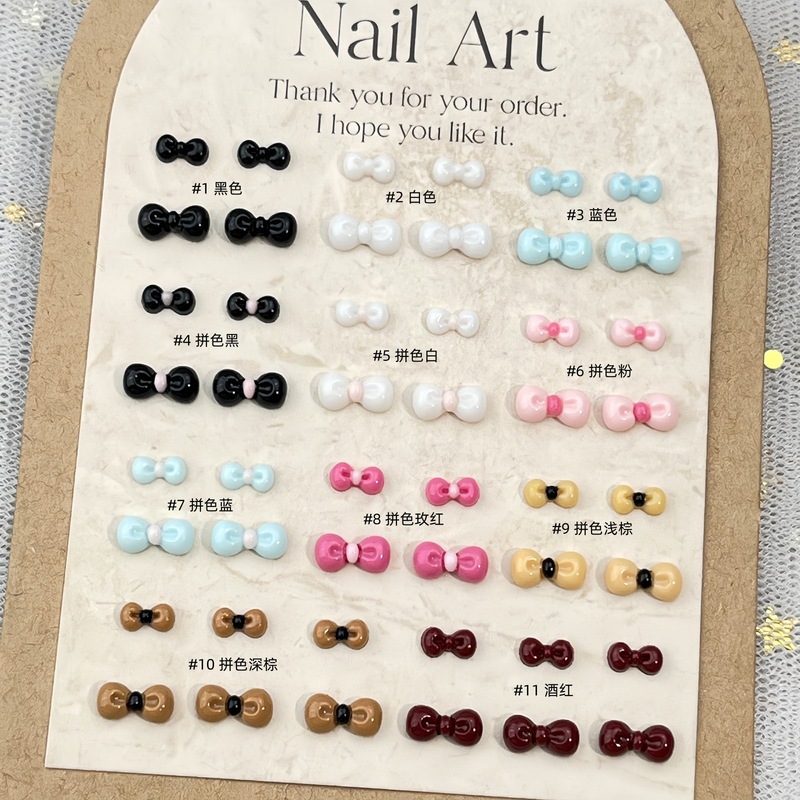 Nail Art Lotso - 100개입 인기 있는 리본 모양 네일