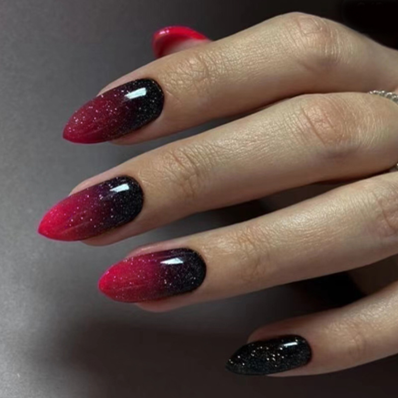 24개입, 장미빛 붉은색, 고양이 눈 모양의 인조 손톱 - Nail Art Zebra 리뷰 및 가격