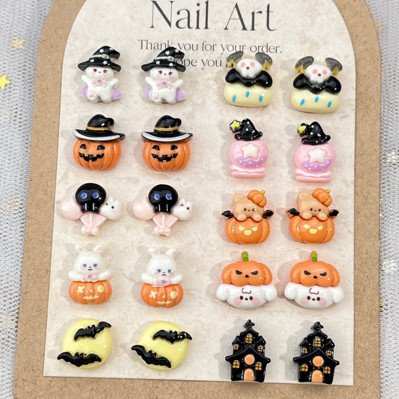 할로윈 테마의 20개입 만화 네일 장식 세트, 어두운  - Nail Art Lotso 리뷰 및 가격