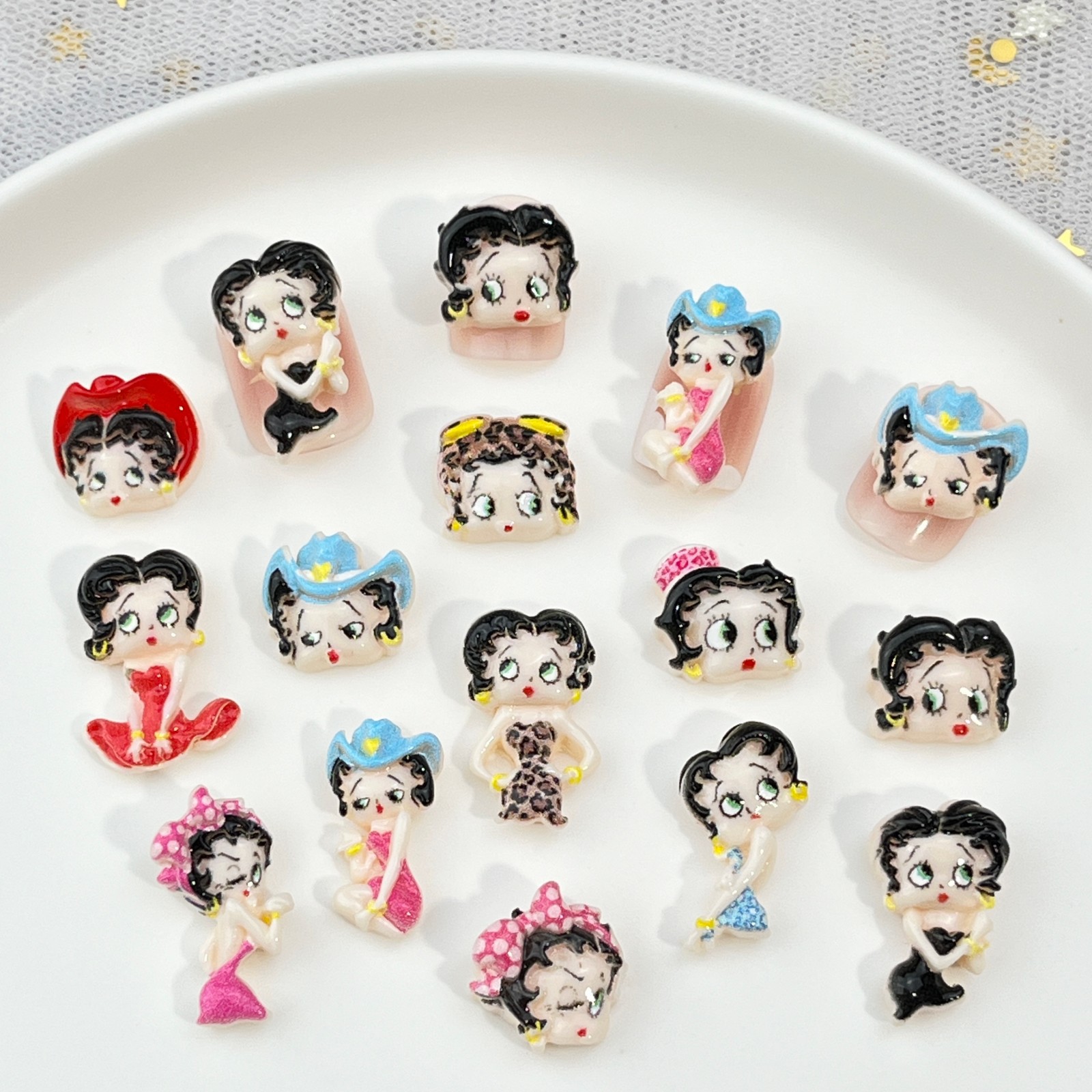 100개 만화 베티 네일 아트 액세서리 레진 웨어링 아 - Nail Art Gel 리뷰 및 가격