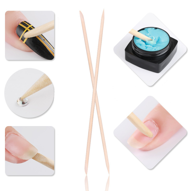 50/100 개/몫 나무 스틱 큐티클 리무버 듀얼 엔드 - Nail Art Lotso 리뷰 및 가격