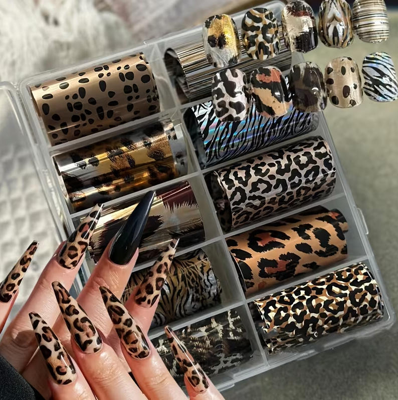 트랜스퍼 호일, 하운드투스 패턴 네일 스티커, 얼룩말  - Nail Art Zebra 리뷰 및 가격