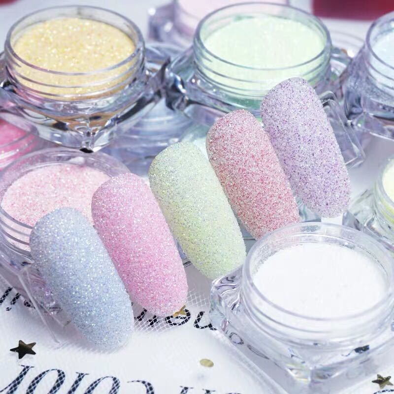 12 가지 색상/세트 빛나는 설탕 네일 반짝이 캔디 코 - Dip Powder Nail 리뷰 및 가격