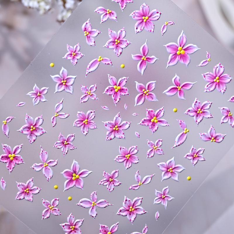5D 다섯 꽃잎 모양의 네일 아트 스티커, 옴브레 핑크 - Nail Art Ombre Pink 리뷰 및 가격