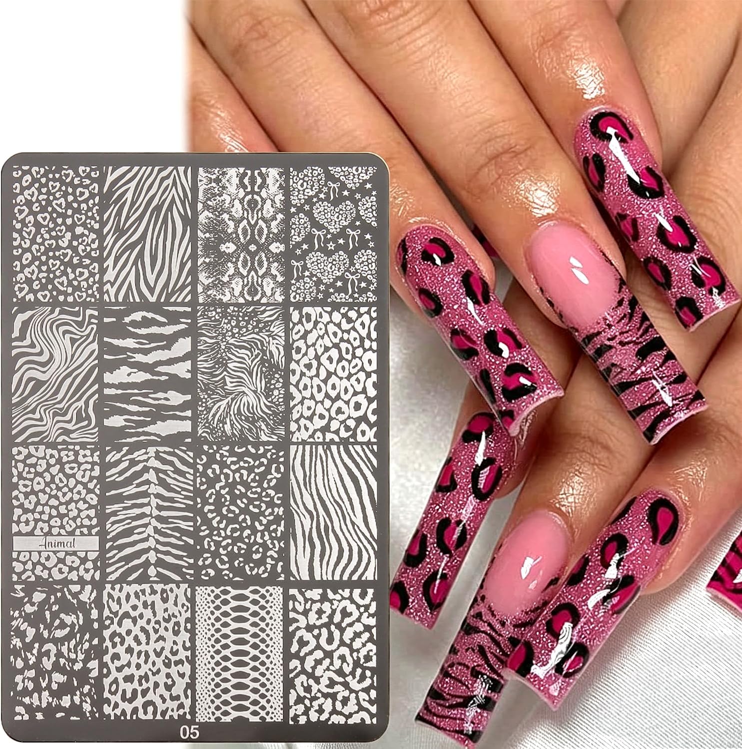 동물 무늬 네일 스탬핑 플레이트, 표범, 얼룩말, 뱀  - Nail Art Zebra 리뷰 및 가격