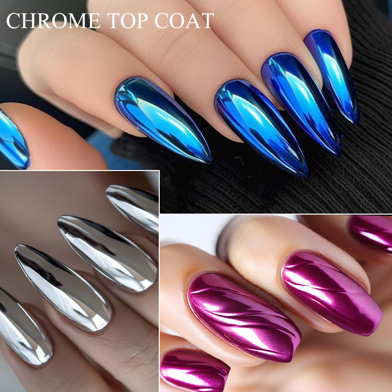 7ML 크롬 탑 코트, 미러 메탈 글리터 파우더, 쏙  - Dip Powder Nail 리뷰 및 가격